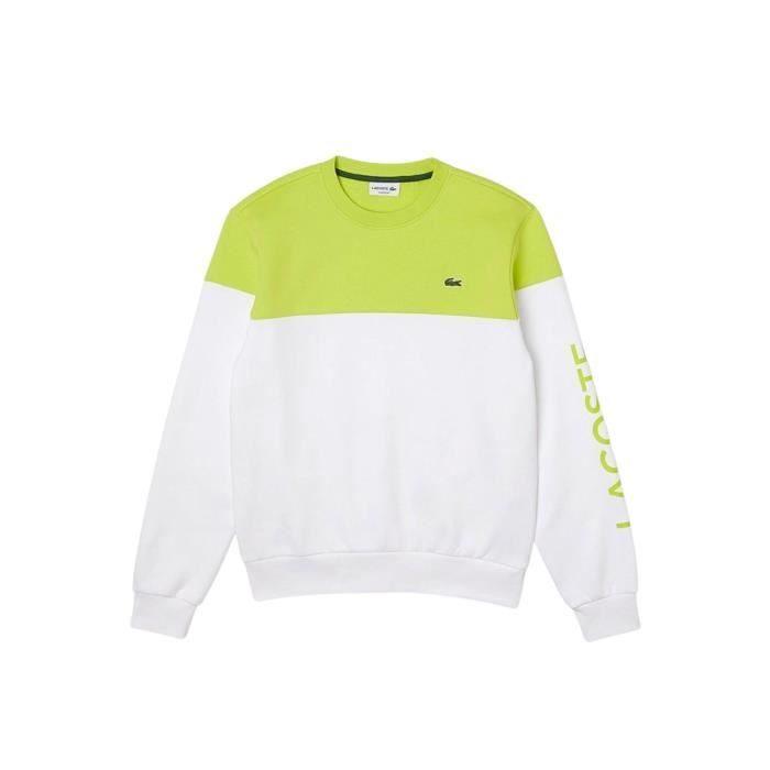 Sweat Lacoste Classic Fit Blanc pour Homme Blanc Cdiscount Pr t