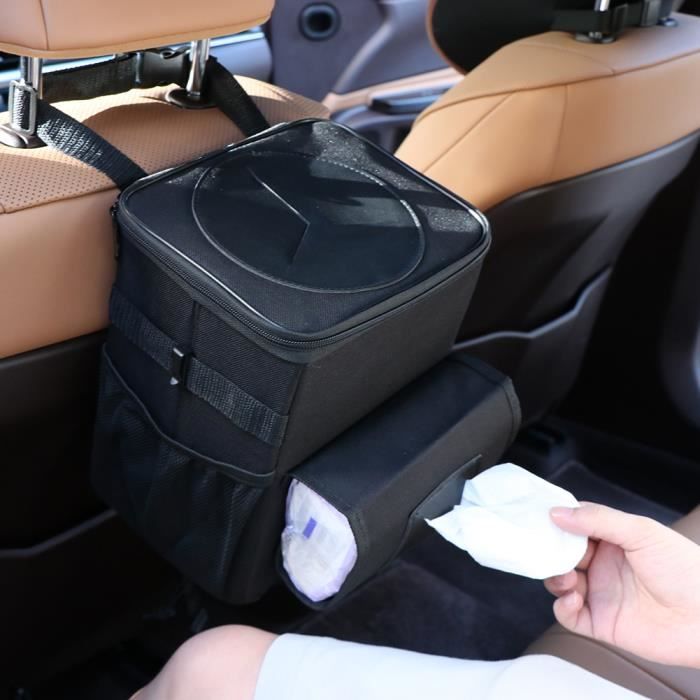 Poubelle de voiture multifonctionnelle, sac de rangement en tissu, face  arrière de chaise, poubelle pliante, rangement et finition intérieurs de  voiture - AliExpress