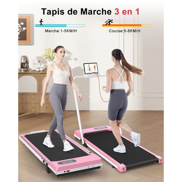 Tapis De Marche Pour La Maison, 2,5 CV, Tapis De Course Sous Le Bureau Avec Inclinaison, Machine De Course à Pied Avec Télécommande Et écran LED Pour Exercices De Fitness à La