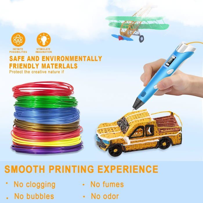 Filament PLA pour stylo 3D - DOK - 16 couleurs - 5 m chacun - 80 m ...