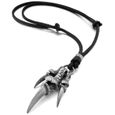 Alliage cuir pendentif collier Dragon griffe gothique réglable 16 ~ 26 pouces chaîne homme, femme ar PRESENTOIR A BIJOUX 7242-0