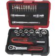 KS Tools 922.0626 - Caisse a Outils Complete en Coffret de Maintenance de 1/4" - Coffret de Douilles et Embouts Ultra Compact-0