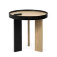 Table basse BRUNO 50 placage chêne et noir TEMAHOME - Contemporain - Design - Rond-0