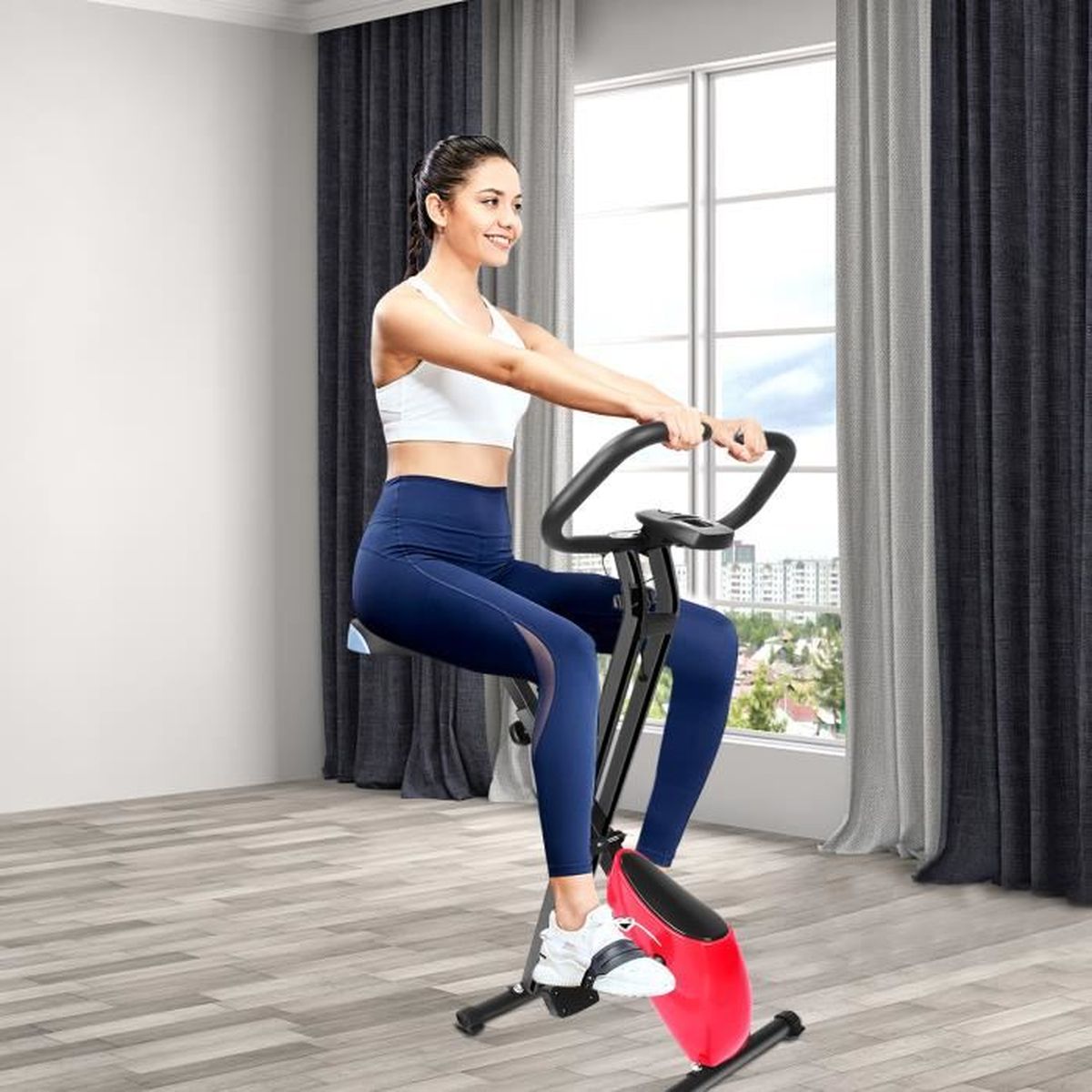 Vélo D'appartement Pliant INOVALLEY - Avec Ordinateur Fitness - Neuf
