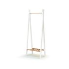 AT4 - Porte vêtement enfant ESSENTIEL en bois - 30 x 50 x 130 cm Blanc et Hêtre Brut - Taille unique