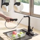 AURALUM CECIPA® Noir Robinet Mitigeur de cuisine Extractible en Acier Inoxydabl - 2 MODES DE SORTIE D'EAU - Robinet D'évier