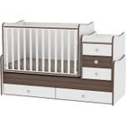 LORELLI MAXI PLUS 3en1 - Lit bébé évolutif - Dimensions 167x72x105 cm - Matelas inclus - Noix