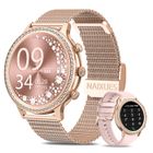 NAIXUES Montre Connectée Femme Appels Bluetooth Diamant Incrusté 2 Bracelets Assistant Vocal 20 Modes Sportif Musique Android iOS