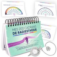 200 Planches De Radiesthésie – Livre De Cadrans Pour Pendule Divinatoire En Français – Format A5 + Pendule Goutte D’Eau Argenté