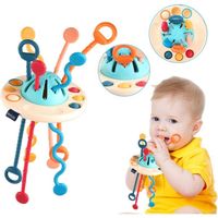 Jouets à Cordes en Silicone Jouet Sensoriel Push, Jouets Sensoriels pour bébé 18 Mois Jouets Montessori pour 1 an