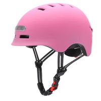 Casque de vélo avec lumière d'avertissement - Accessoires de protection respirants - Rose