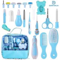 Trousse De Soins Bébé 12 Accessoires - Kit Toilette Avec Thermomètre Digital, Coupe-ongles, Peigne - Cadeau Naissance Pratique