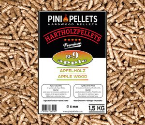 GRANULES ET PELLETS (COMBUSTIBLE) Granulés de bois dur pomme 1,5 kg PINI pellets pour griller, fumer et pour fours à pizza