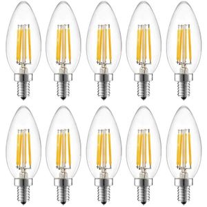 AMPOULE - LED Lot de 10 Ampoules LED  E14 Vintage Edison Ampoule, LED Filament  4W=30W Blanc Chaud 2700K( Non Dimmable)