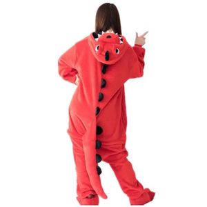 ACCESSOIRE DÉGUISEMENT Rouge - M - Pyjama de dinosaure Glutnel Kigurumi pour femmes et hommes, Vêtements d'intérieur d'hiver pour fi