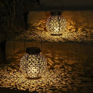 LAMPION Lanterne Solaire Extérieure - Tomshin - 2 Lumières LED - Métal - Etanche - Jardin