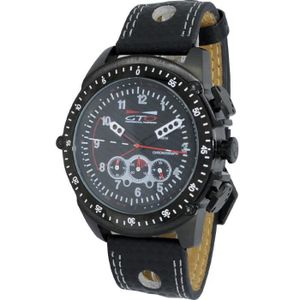 Montre Homme Sport ROUE - Boîtier Acier Noir, Bracelet Acier, Mouvement Quartz - Style Racing