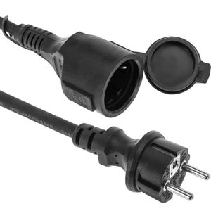 Câble électrique menuisier 3 broches 10 A In-Line Secteur Extension Connecteur Plug Noir