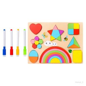 PUZZLE Jouet de Puzzle en forme de bois, jouet Montessori