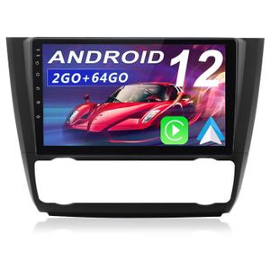 GPS AUTO Junsun Autoradio Android 12 2Go+64Go pour BMW 1 Series E81 E82 E87 E88 (2004-2011)avec 9 Pouces Carplay/Android Auto GPS WiFi