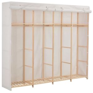 ARMOIRE DE CHAMBRE vidaXL Garde-robe Blanc 200 x 40 x 170 cm Tissu