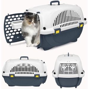 CAISSE DE TRANSPORT Cage de transport pour animaux de compagnie Pour petits chien & chat 60x37x37cm portable en ABS+PP Capacité de charge jusqu'à 10kg