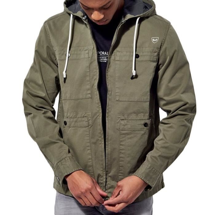 Safari Veste Kaki Kaporal Veste Kaki Homme Capuche