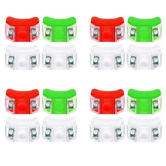Lot De 4 Feux De Navigation LED Pour Bateau - Rouge, Vert, Blanc, Silicone, étanches