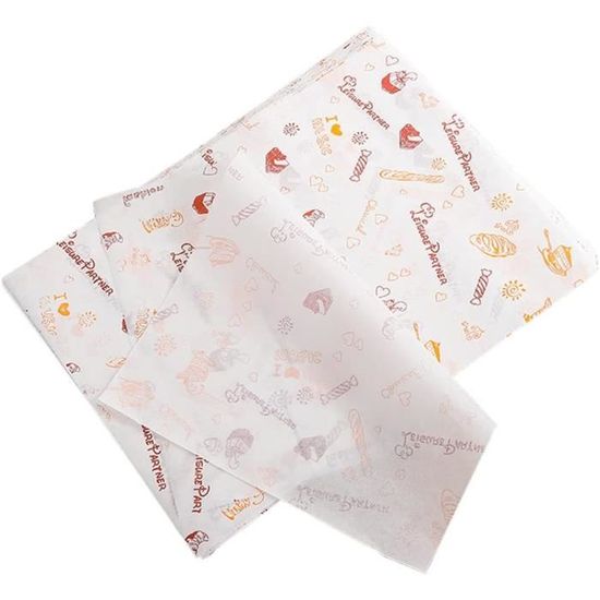 Papier Emballage Alimentaire La Llareta 100 Feuilles – Anti-Graisse Étanche, Pour Burgers, Sandwichs, Gâteaux, Résistant Huile Et Eau