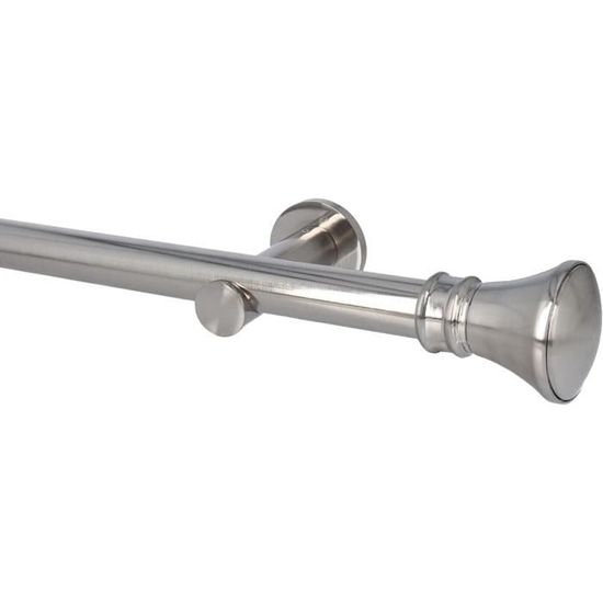 Kit Tringle à Rideau Métal 25mm Sento ALBANA - Aspect Acier Inoxydable, Support Modern, 160 Cm