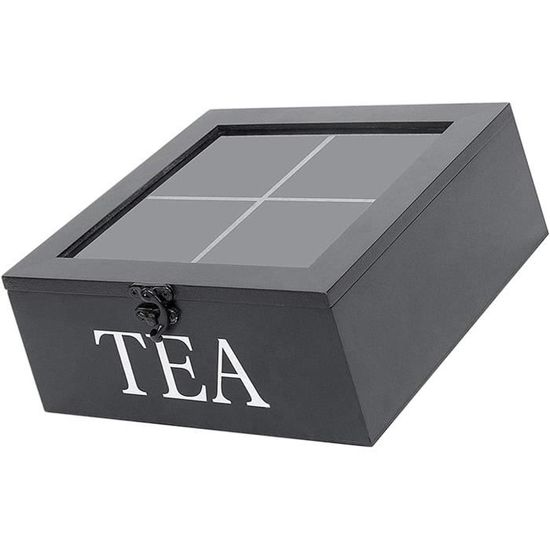 Organisateur à Thé En Bambou 3 étages, 9 Compartiments – Pour Cuisine, Bureau, Café – Rangement Sachets De Thé, épices, Sucre - 2