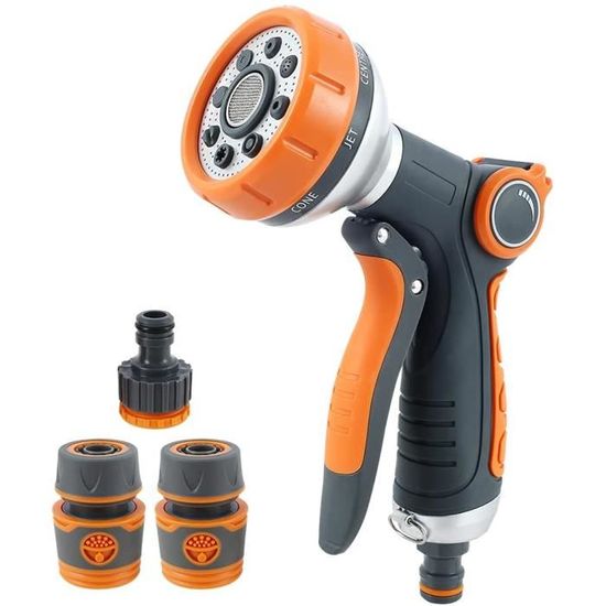 Pistolet D'Arrosage Professionnel En Métal – Pulvérisateur Haute Pression Laiton, 6 Modes Pour Jardin Et Lavage Voiture