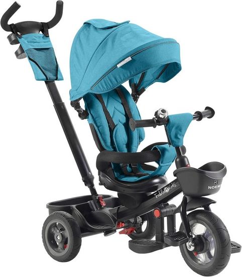 FableKids Tricycle Noemi 5 en 1 avec barre de poussée de 18 mois à 25 kg Turquoise