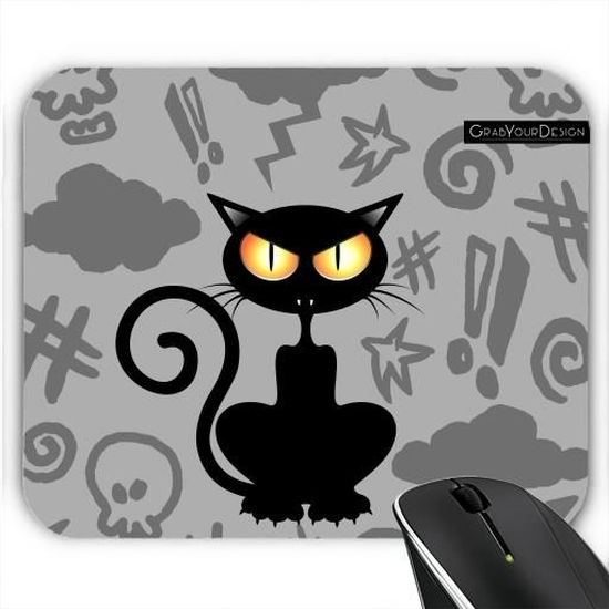 Tapis De Souris Colere Dessin Anime Chat Noir Dnx Cdiscount Informatique