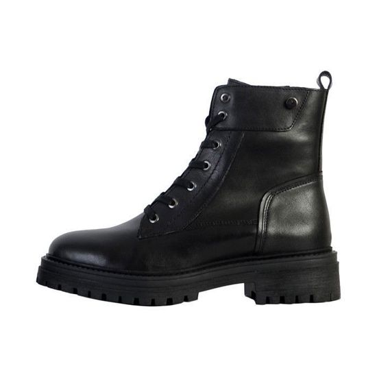 Chaussures Geox Iridea M Pour Femme - Ville, Cuir Noir, Talon 5cm, Respirables