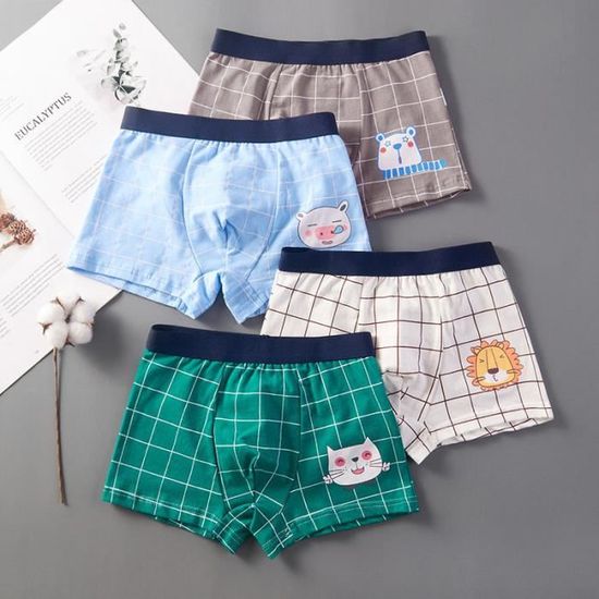 Lot De 3 Slips Enfant Garçon En Coton – Motifs Dessins Animés Mignons, Doux Et Respirants 1-8 Ans