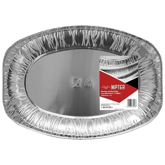 Lot De 20 Plateaux Aluminium Ovales - 35x25 Cm - Jetables, Résistants Four/Congélo - Pour BBQ, Cuisine