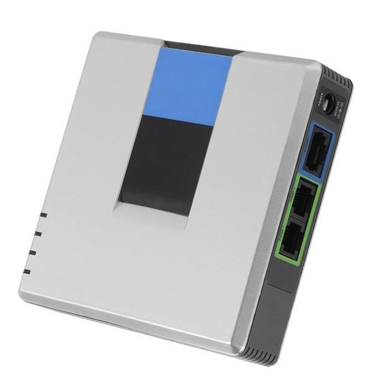 Passerelle VoIP Déverrouillé LINKSYS PAP2T Adaptateur RTC Téléphonique Avec 2x Ports