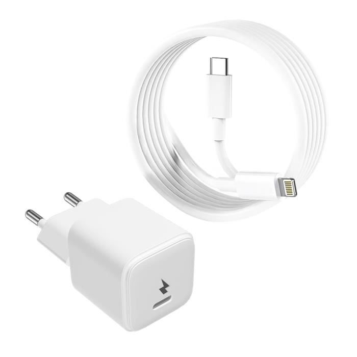 Chargeur USB-C 30W Avec Câble 2m – Rapide, Compatible IPhone 15/16, Pack De 2 - 7