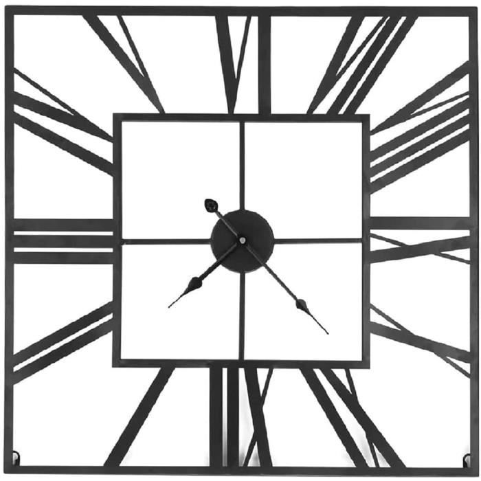 Horloge Murale Géante Vintage 58 Cm - Chiffres Romains 3D, Silencieuse, Style Industriel, Pour Salon/bureau (or) - 3