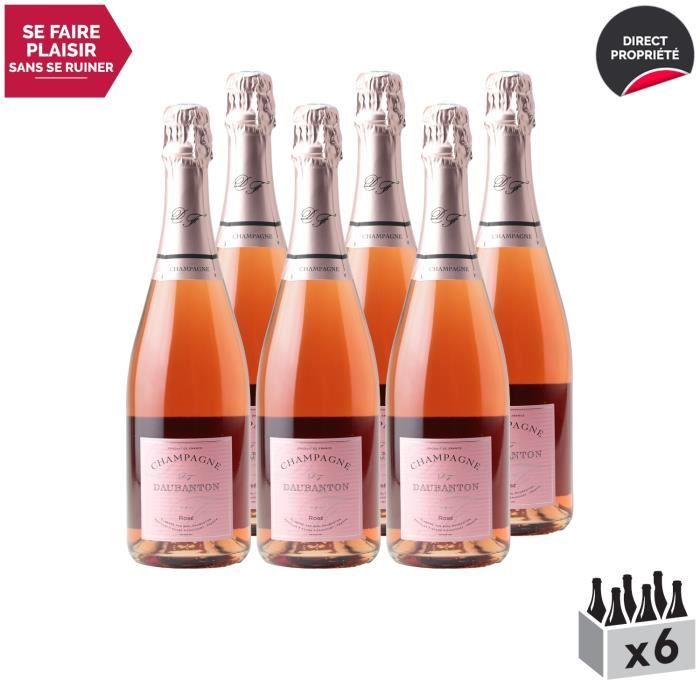 Champagne Rosé Rosé - Lot de 6x75cl - Champagne Daubanton - Cépage Pinot Noir