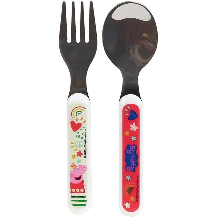 PEPPA PIG ROUGE ENSEMBLE COUVERTS INOX (FOURCHETTE, CUILLERE)