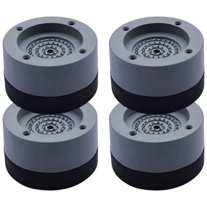 Queta 4Pcs Patins Anti Vibration Tampon Anti-vibration Lave Linge Universel Pieds Stabilisateur Piédestal pour Lave-Linge Réfrigérat