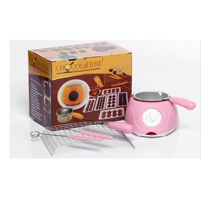 Vente chaude Électrique Fontaine de Chocolat Fondue Chanteur Chocolat Fondre Pot fondoir Machine Jaune et Rose