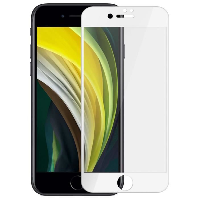 Verre Trempé iPhone SE 2020 Film Protection Ecran Antichoc - Blanc