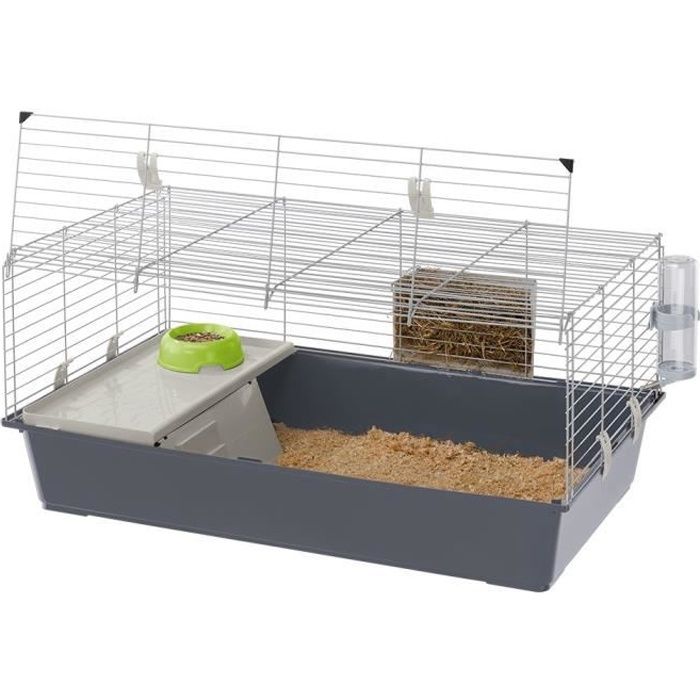 Cage Lapin Et Cobaye Bac Gris Rabbit 120 - Ferplast