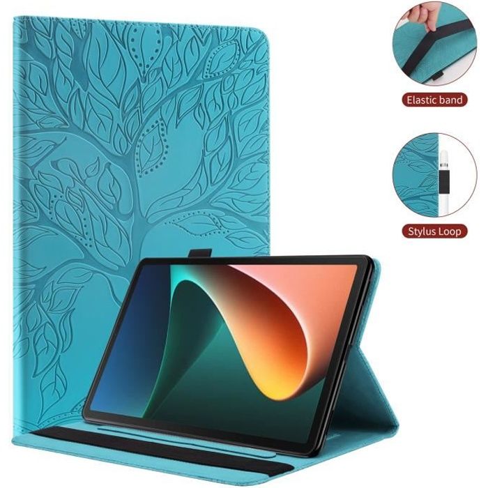 (Bleu) Housse Coque Xiaomi Pad 5 11-/ Xiaomi Pad 5 Pro 5G 11- Etui Tablette Protection Premium PU Cuir Antichoc Housse Xiaomi Pad 5