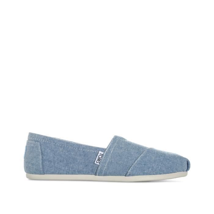 Espadrilles Toms Classics Chambray pour femme en bleu .