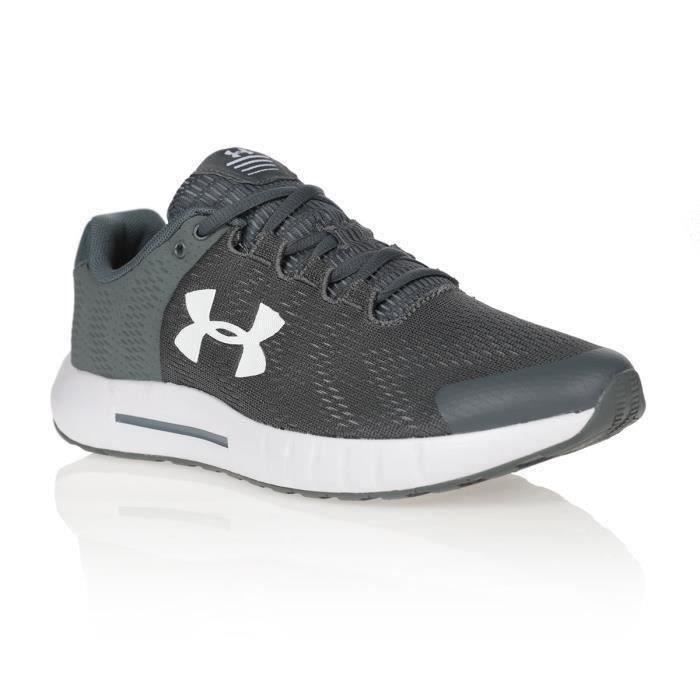 Chaussures de running de running Under Armour Micro G Pursuit BP - gris foncé/blanc/blanc - 48,5