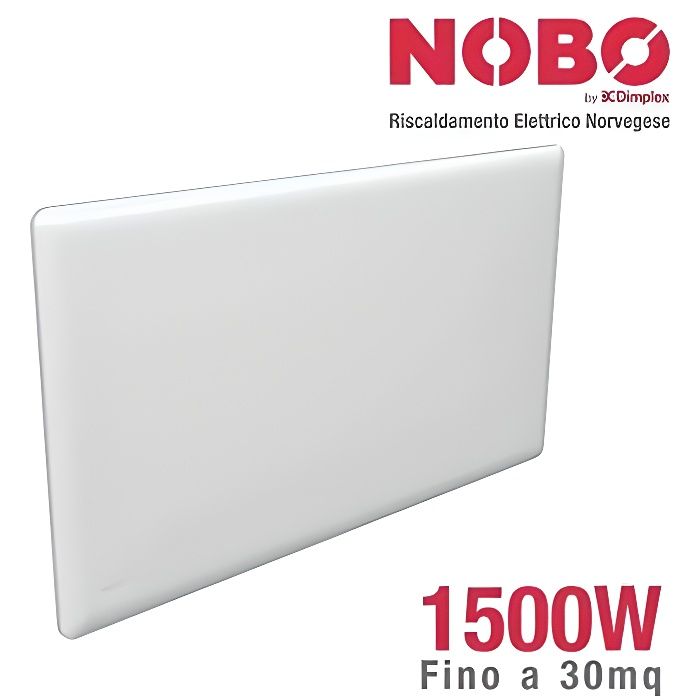 Nobo Radiateur électrique norvégien 1500 W, idéal jusqu'à 20 m², avec thermostat numérique NCU-2Te conforme à la réglementation euro